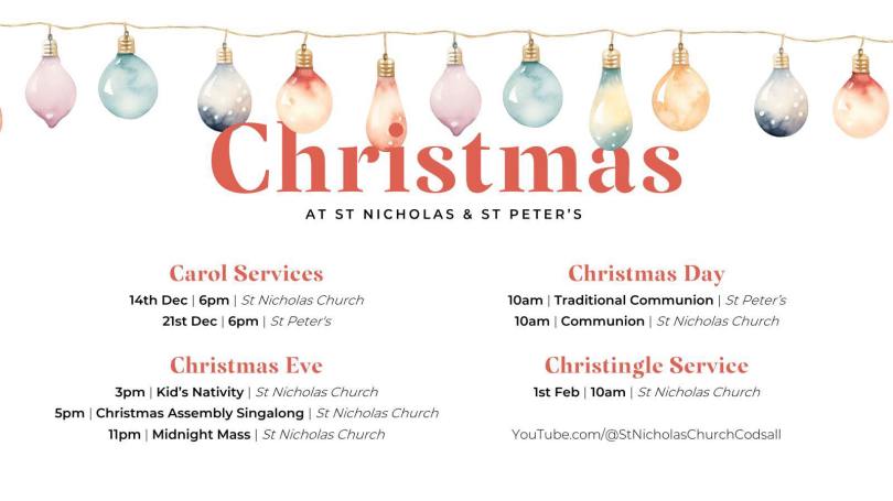 church Christmas services schedule 2025